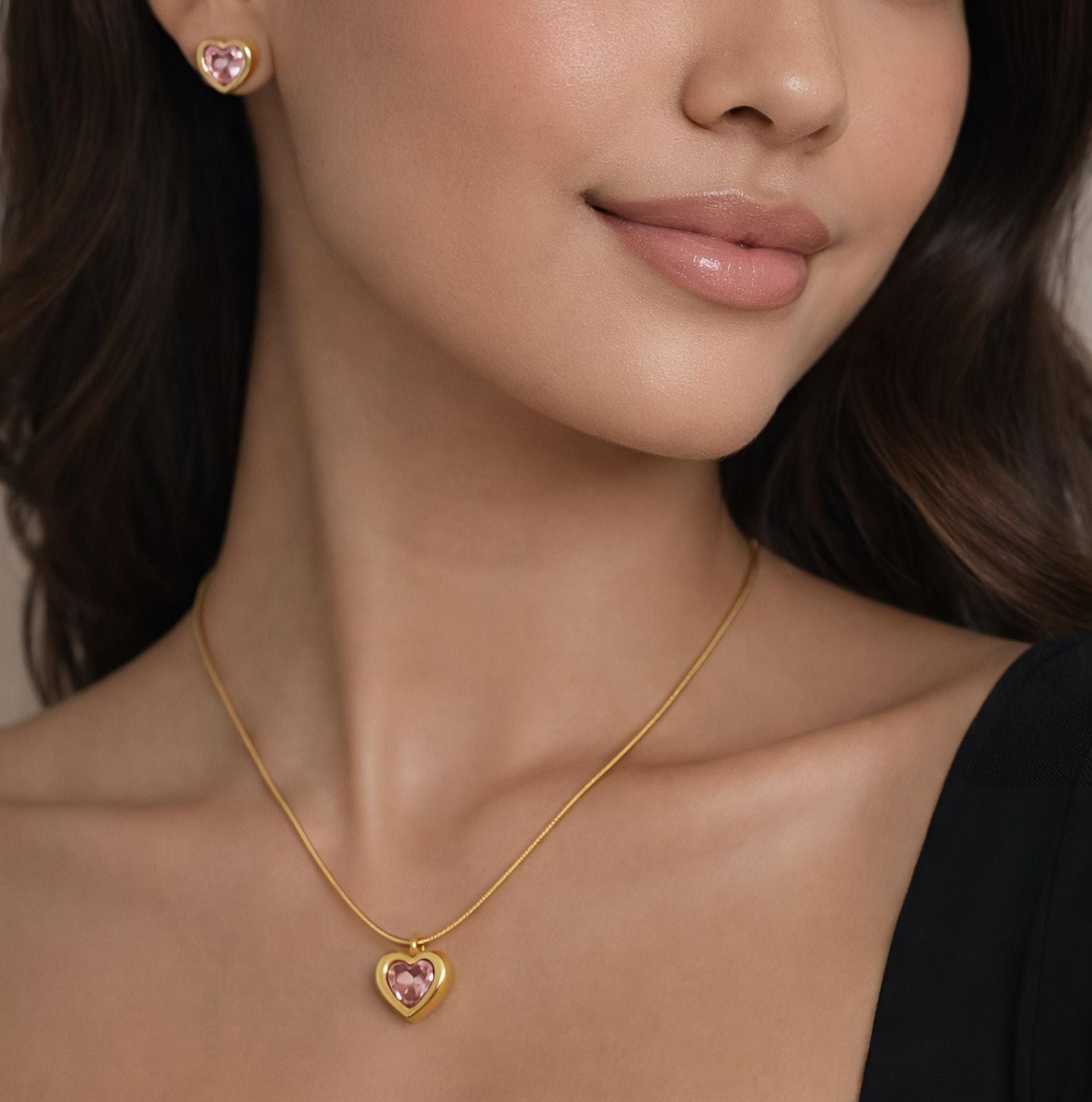 Golden - Pink Heart Set