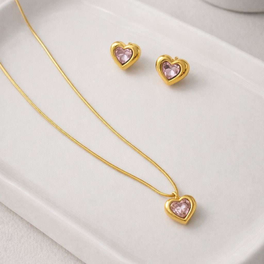 Golden - Pink Heart Set