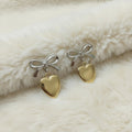 Anti-Tarnish Bow &amp; Heart Drop Earring
