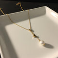 Luna Pearl Drop Pendant Necklace (Anti-Tarnish)