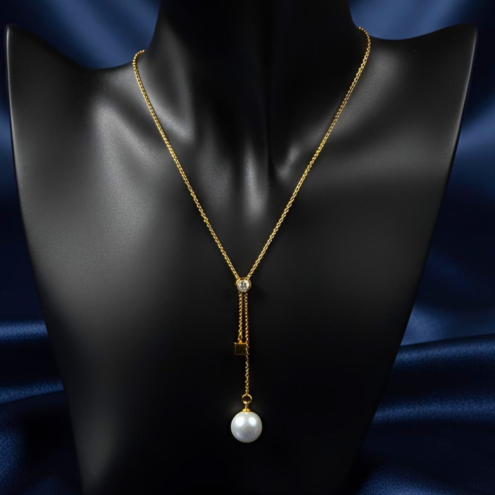 Luna Pearl Drop Pendant Necklace (Anti-Tarnish)