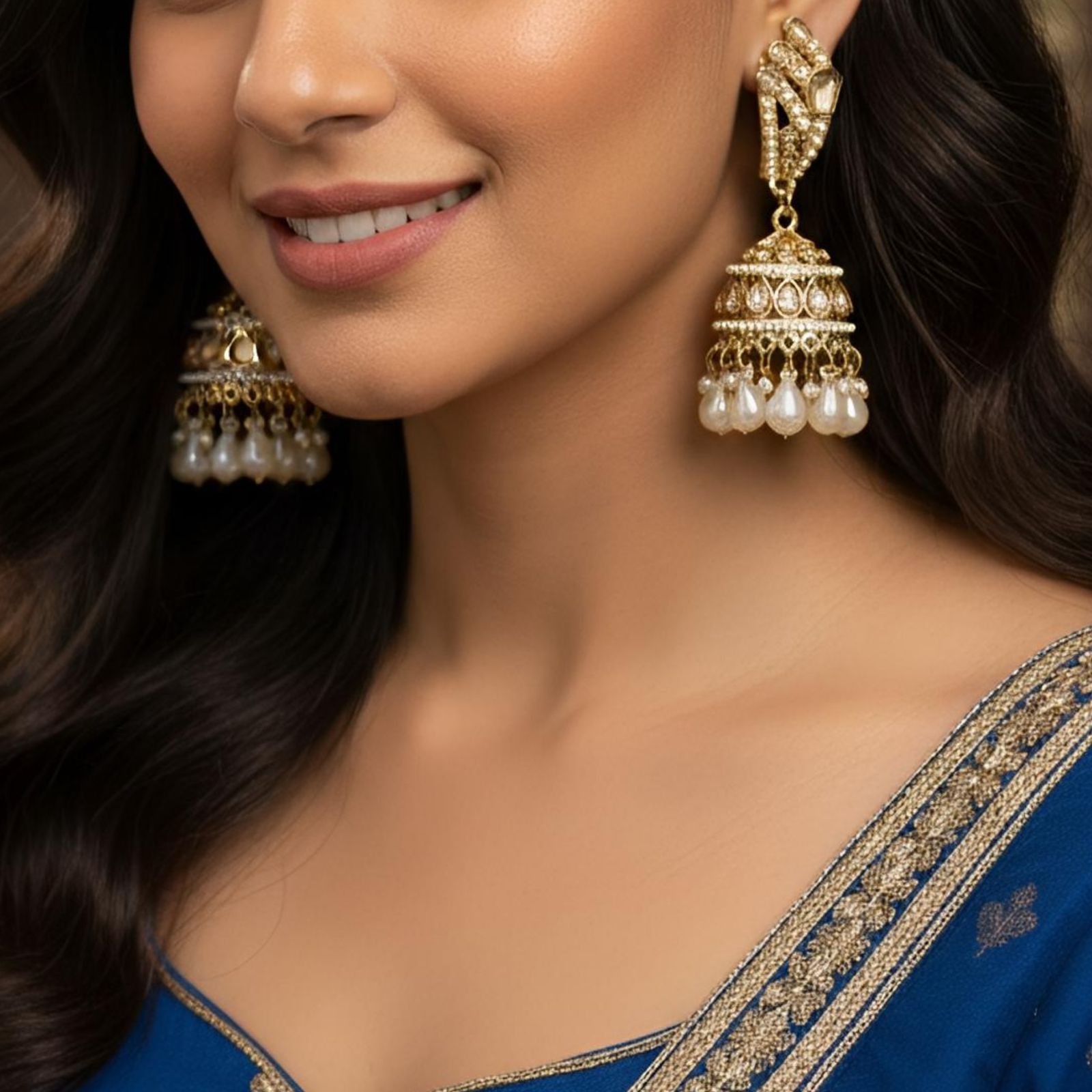 Pearl Jhumka Earrings (Anti-Tarnish)